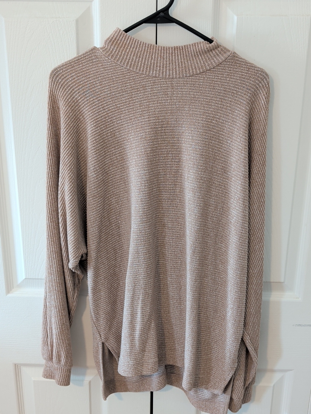 Banana Republic Taupe Ribbed Mock Neck Pullover Sweater